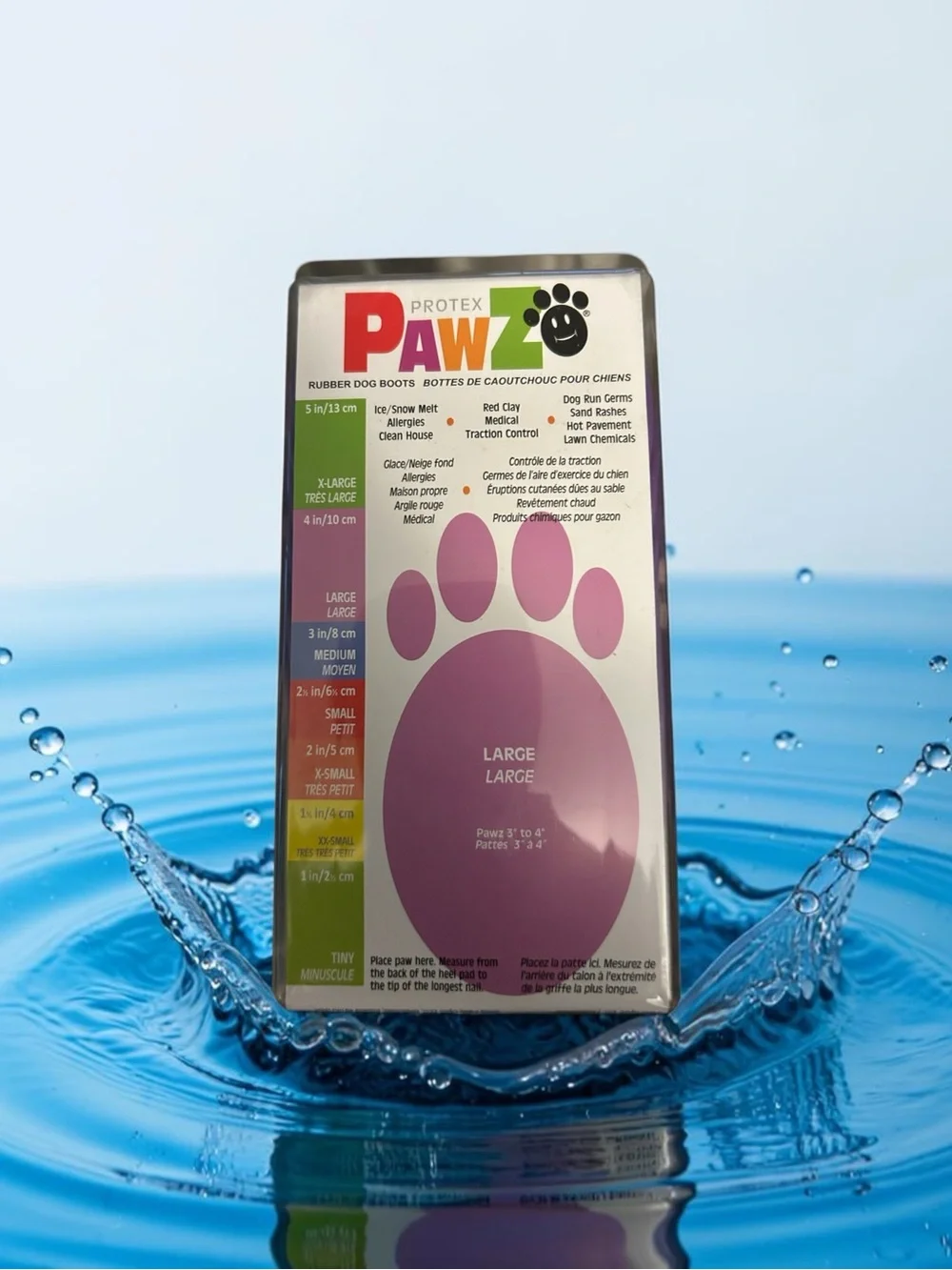 PAWZ Waterproof Reusable Dog Boots - Purple, Large